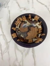 Load image into Gallery viewer, Purple & Pearlescent Resin & Wood Bowl