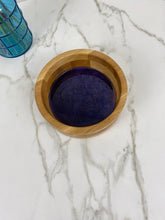 Load image into Gallery viewer, Groovy Purple Resin Wooden Bowl
