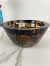 Load image into Gallery viewer, Purple & Pearlescent Resin & Wood Bowl